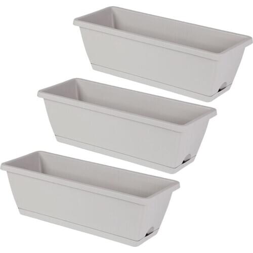 3 Packs Self Watering Planters Rectangular Plant Pot, Modern Decorative Flower Pot/Window Box for All House Plants