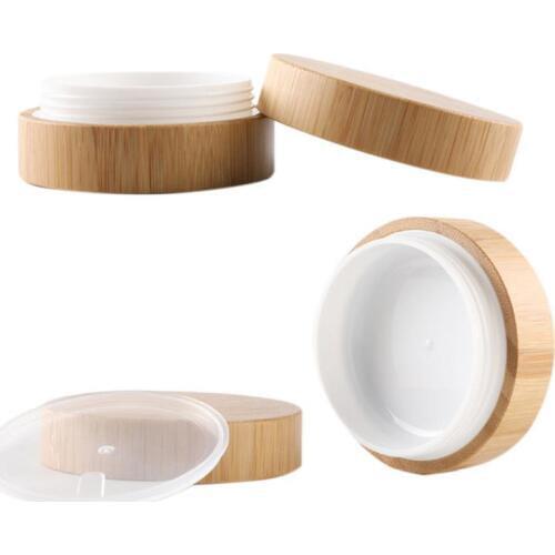 30g/50g Portable DIY Bamboo Wooden Shatter-Resistant Empty Cream Jar Refillable Box Container For Face Cream And Cosmetics