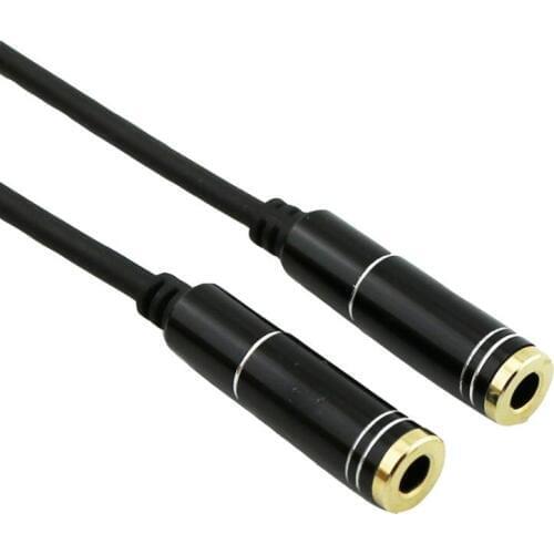 5x 3.5mm 4 Pole 3 Ring Female to Female Jack Stereo Audio Aux F/F Extension Convertor Cable Gold Plated Connector 20cm