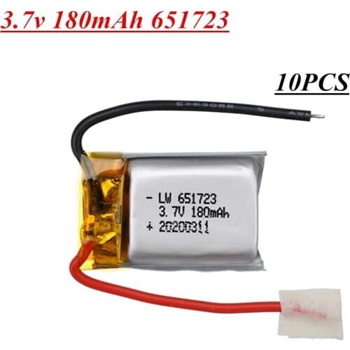 3.7V 180mAh Lipo Battery for Syma S109G S111G MJXRC X900 X901 Helicopter Spare Parts 3.7v 651730 Battery for Remote Control Toys