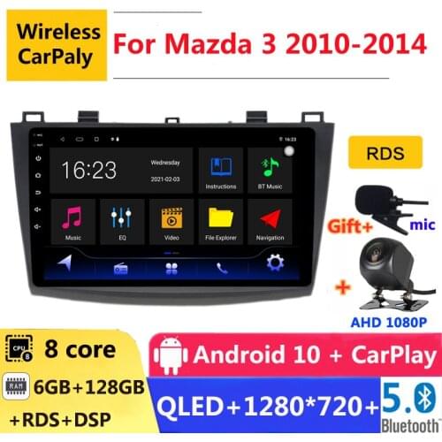 6G RAM 2 din android 10 car radio auto stereo for Mazda 3 maxx axela 2010 11 2012 13 2014 navigation GPS DVD Multimedia Player