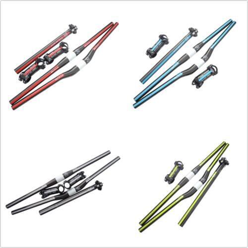 Free ship FCFB FW MTB Handlebar set (carbon seatpost +Carboalumination stem+ flat or rise carbon handlebar+ cap+washer )3k set