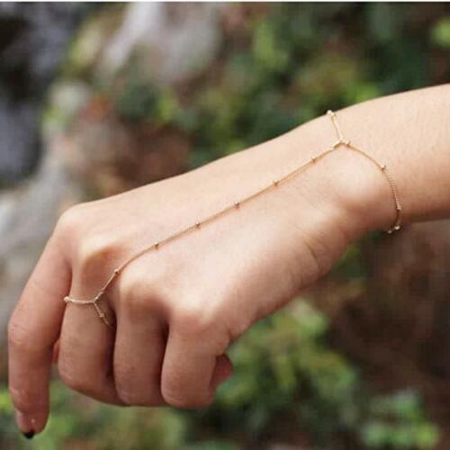 2017 Fashion Jewelry Finger Bracelet Simple Beaded Chain Hand Jewelry Best Birthday Gift for Women/Girl Accessories