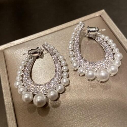 Brands Silver Color Fashion Jewelery Woman Pearl Earrings Geisha Dream Party High Quality Silver Star Drop Jewelry