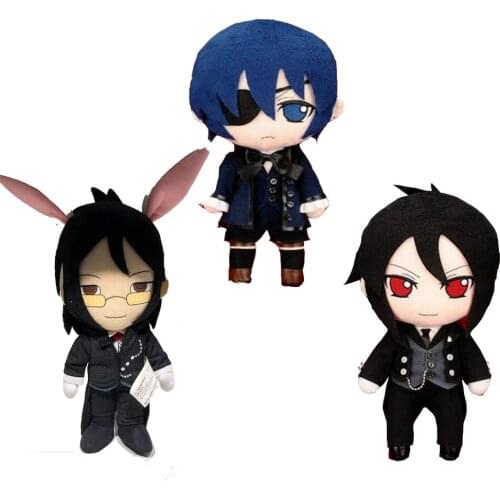 30 cm Kuroshitsuji Figure Plush Toys Black-Butler Book of Circus Sebastian Ciel Grell Sutcliff Figures Doll Toys Free Shipping