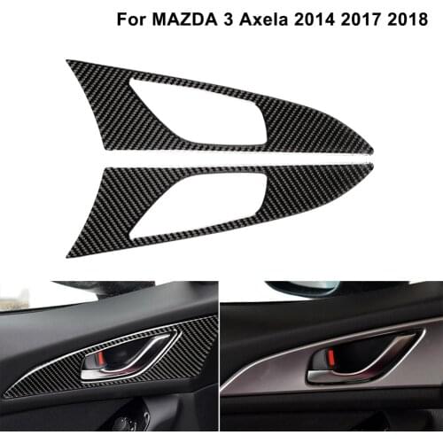 Interior Window Lift Switch Panel Door Handle Trim Carbon Fiber ABS Car Styling For Mazda 3 Axela 2014 2017 2018 Interior