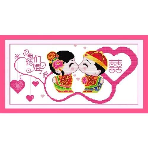 Joy Sunday Happiness Counted Cross Stitch Kits11 14CT DMC Cross Stitch Set Wholesale DIY Cross-stitch Kit Embroidery Needlework