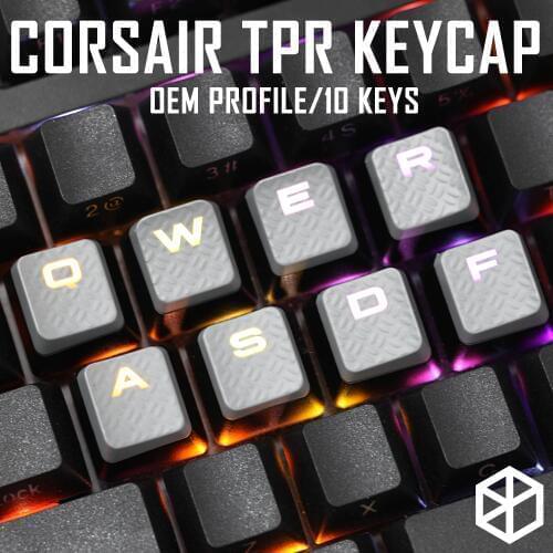 Gaming Keycap Set Keycaps Cherry MX Compatible OEM Profile shine-through Set of 10 keycaps wasd qwer