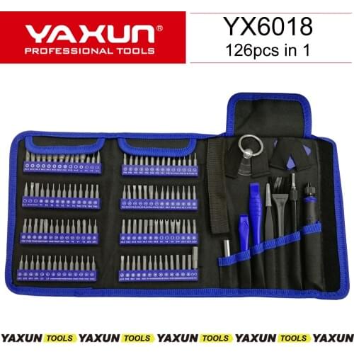 YAXUN Multipurpose Hand Tool Set Precision Screwdriver Kit Magnetic Phillips Torx Bits 126 in 1 For Phones Laptop PC Repair