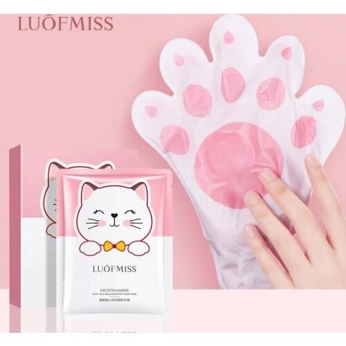 Niacinamide Goat Milk Rejuvenation Cat Hand Mask Moisturizing Whitening Tender Skin Care Exfoliating Calluses Repairing Cuticles