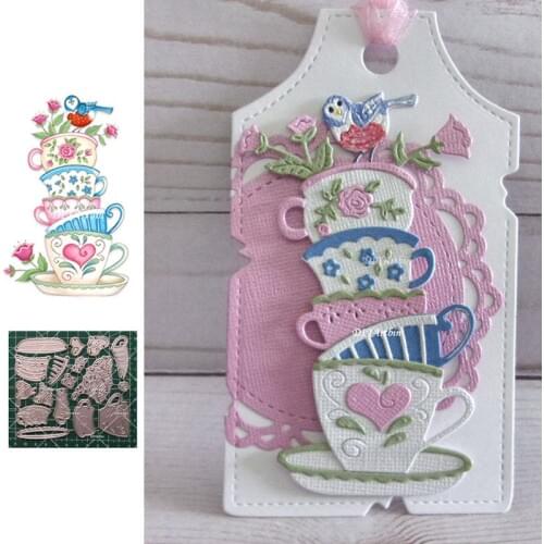 New cutting dies for 2021 spring cup bird flower scrapbooking material Die Cuts For Paper Crafting