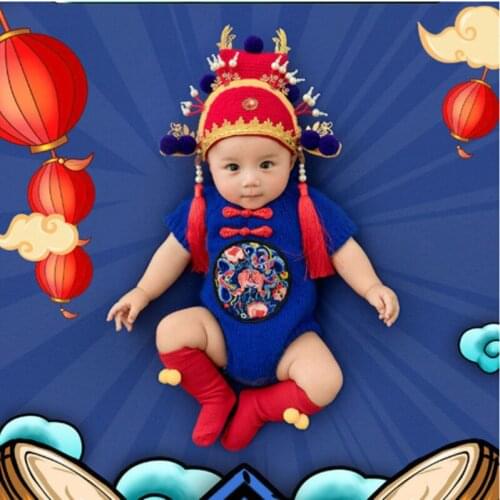 Newborn Kids Baby Chinese Traditional Clothes Photography Props Photo Accessories Bull Photographie Clothes Dropshipping 100days
