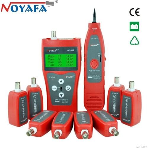 Original Noyafa NF-388 Ethernet Network Cable Tester Telephone Wire Tracker RJ45 Coaxial BNC USB Metal Line Tester LCD display