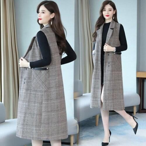 2021 Autumn Womens Vests New Casual Suit Jacket Female Vintage Sleeveless Jackets Vest Coats Ladies Elastic Outerwears H630