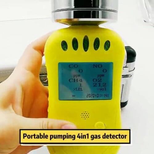Portable pumping 4 in 1 Flue Gas carbon monoxide oxygen hydrogen sulfide and flammable gas analyzer