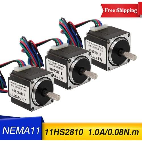 3PCS 11HS2810 nema11 Stepper Motor 0.08N.m 1.8 Degree 1.0A Laser Engraving 12v Stepper Motor For 3D Printer Monitor Equipment