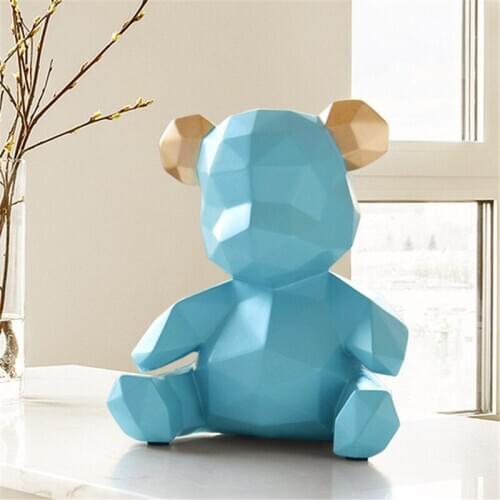 18cm Resin Teddy Bear Crafts Sculpture Gift Party Accessories Home Desktop Ornament Children Kids Dessert Decoration
