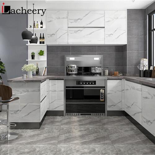 Modern Marble Self-adhesive Wallpaper Kitchen Cabinet Door Desktop Furniture Refurbished Stickers Vinyl Waterproof Contact Paper