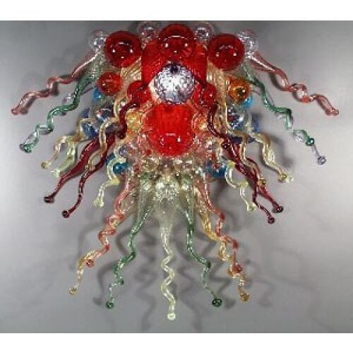 Modern Design Colorful Hand Blown Glass Chandelier LED Light Source European Type Italian Style Stained Glass Lighting