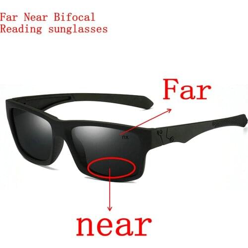 Sports Driving Men Bifocal Reading Glasses Grey Lens Sun Reader Men and Women Presbyopia Glasses Outdoor Fishing Sunglasses NX
