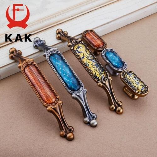 KAK Vintage Crystal Cabinet Knobs and Handles European Drawer Knobs Kitchen Handle Cupboard Door Pulls Furniture Handle Hardware