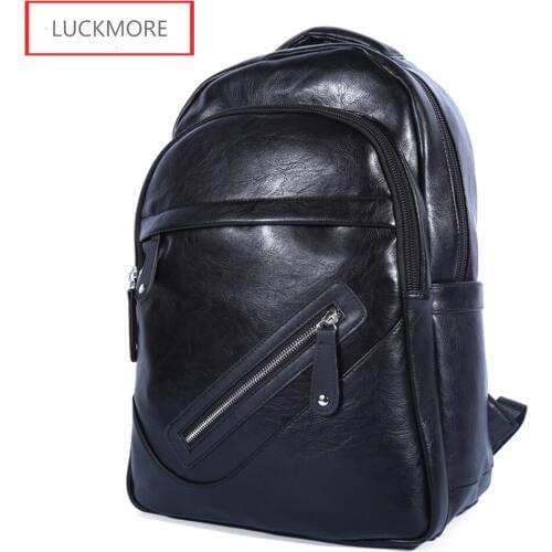 High Quality Brand Design Vintage Style PU Leather Men Backpacks For College Preppy Style School Backpack For Laptop Bag