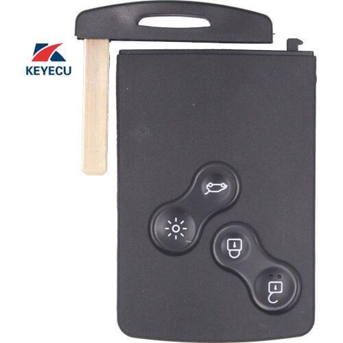 KEYECU Replacement Remote Car Key Fob 4 Button 433MHz PCF7953 for Renault 2009-2014 Clio ,with Keyless-Go Function