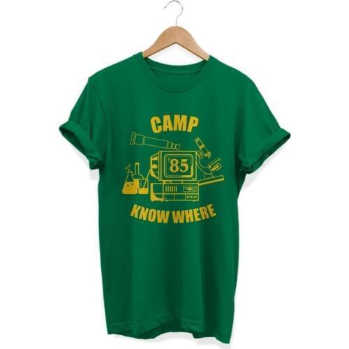 HAHAYULE-JBH Unisex Camp Know Where Green T-Shirt Stranger Things Season 3 Dustin Tee 80s Vintage Fashion Shirt Gift
