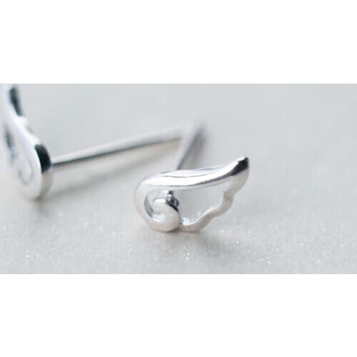 Fashion Silver Color Hypoallergenic Angel Wings Stud Earrings For Women Party Jewelry pendientes A089