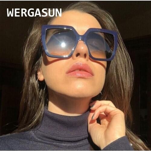 WERGASUN Womens Glasses Luxury Brand Design Sunglasses Gradient Lens Sun glasses Oculos Feminino
