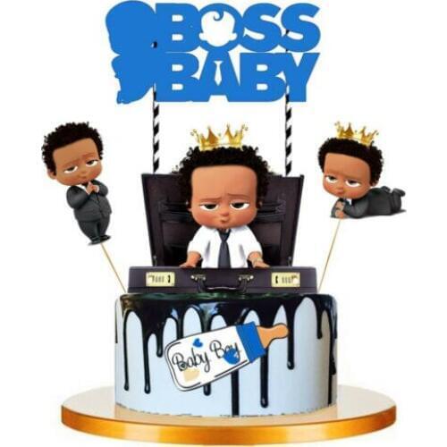 1Set Boss Baby Theme Party Tableware Birthday Baby Shower Cupcake Cake Flag Topper Pick Fruit Picks Kids Birthday Party Supplies
