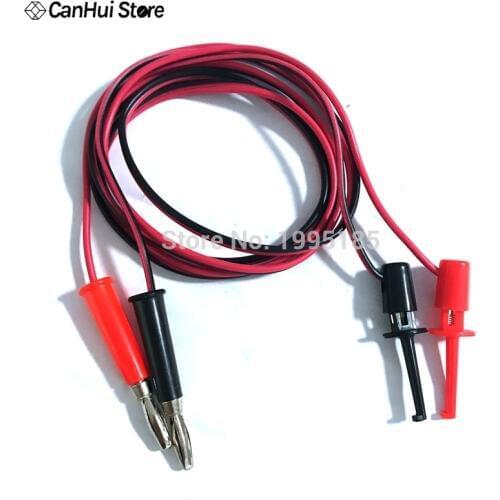 1 Pair 4mm Banana Plug to Test Hook Clip 1M Lead Cable Mayitr For Multimeter Test Tools Round Hook Test Clip Wire (P-C)