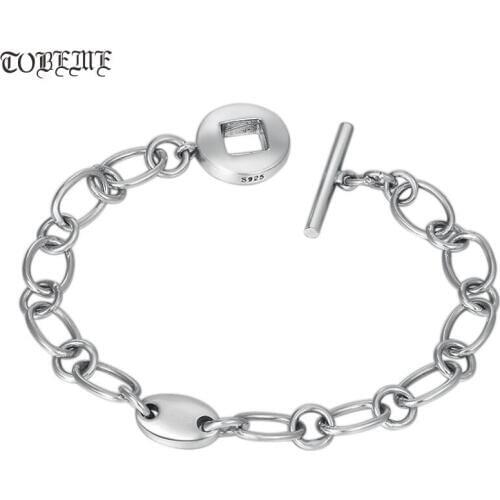 100% 925 Siilver Girls Bracelet Vintage Sterling Sllver Women Bracelet Pure Silver Ladys Bracelet