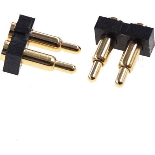 100 Pcs SMD Pogo Pin Connector 2 Pole Single Row Pogopin Battery Spring Loaded Contact SMT 7.0MM Height 2.54MM Pitch Power