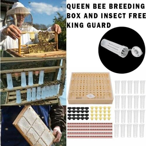 171Pcs Beekeeping Supplies Set Apiculture Kit Marking Bottle Queen Bee Breeding Box Without Insect Transfer Protect Cover Cage