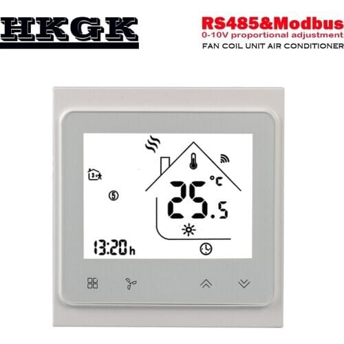 2Pipe cooling heating Air Conditioning Type fan coil unit thermostat RS485 Proportioneel valve 0-10V signaal control