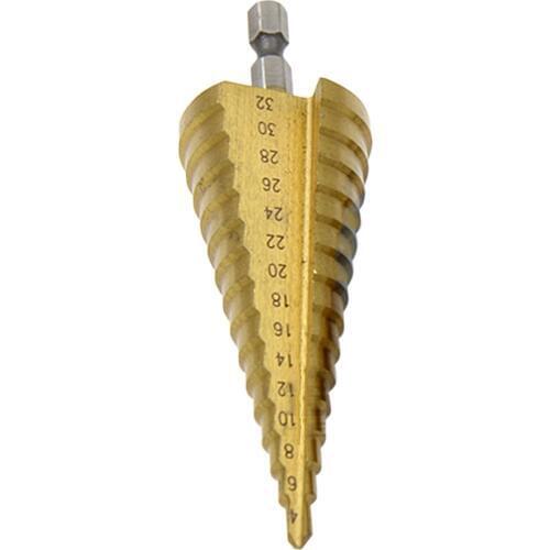 4-32mm Drill Bit HSS Titanium Hex Shank Step Cone Drill Bit Hole Saw Cutter Tool High-Rigidity Stepped Drill Metal Drilling