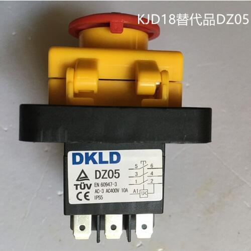 5pcs Switch DZ05 genuine 10A instead of general electromagnetic switch KJD18 with emergency stop cover KEDU three-phase 380V10A