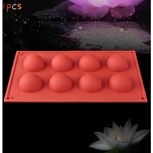 8 Half Ball Sphere Silicone Mold Cake Chocolate Candy Muffin Soap Baking Mould