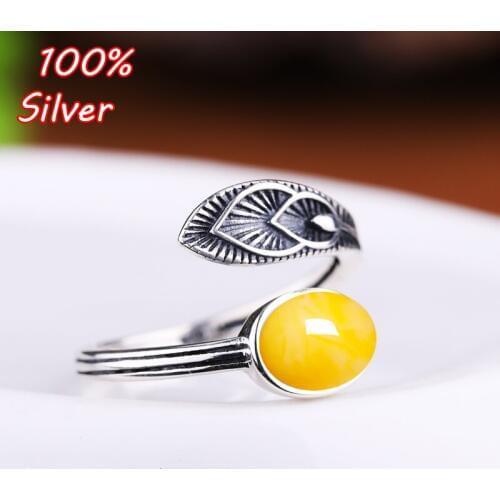 925 Sterling Silver Color Adjustable Peacock Tail Ring Blanks 6*8mm Oval Wax Turquoise RingsSettings Findings for Jewelry Making