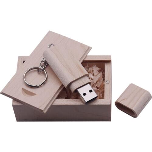 Wooden USB With Box 2.0 Memory Flash Stick USB Drives 4GB 8GB 16GB 32GB 64GB usb flash drive custom logo pen drive for wedding
