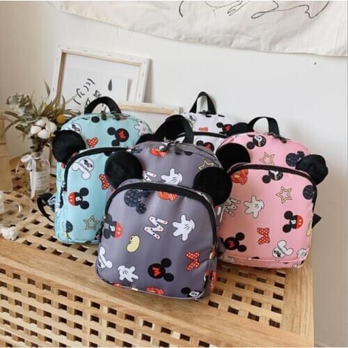 Disney Kids Backpack Girls Boys 2-7 Yrs Mickey Minnie Bags Baby School Bag Cartoon Children Kindergarten Travel Portable Bag