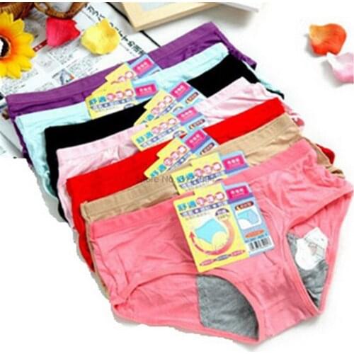 DHL 100pcs Women Menstrual Period Bamboo Fiber Seamless Briefs Lady Healthy Physiological Leakproof Sanitary Period Intimates