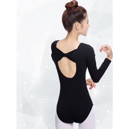 Women Bowknot Dance Leotards Ballet Leotards For Girls Long Sleev Gymnastics Practice Bodysuit Exercise Stage Performance Clot