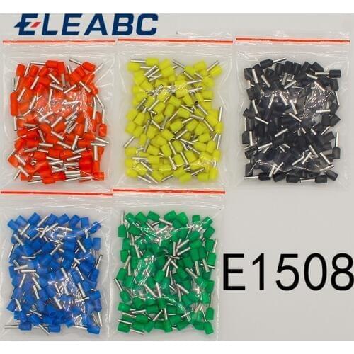 E1508 Tube insulating Insulated terminals 1.5MM2 100PCS/Pack Cable Wire Connector Insulating Crimp Terminal Connector E