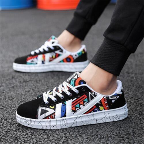 KipeRann2018 fashion unisex mens shoes graffiti printing vulcanized shoes students white shoes casual Masculino running shoes