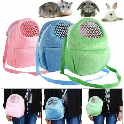 Small Pet Carrier Rabbit Cage Hamster Chinchilla Portable Travel Warm Cute Bags Cages Guinea Pig Carry Pouch Breathable Bag
