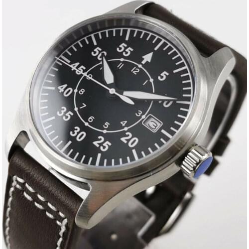39mm Tandorio black dial sapphire glass NH35A Mechanical automatic mens watch