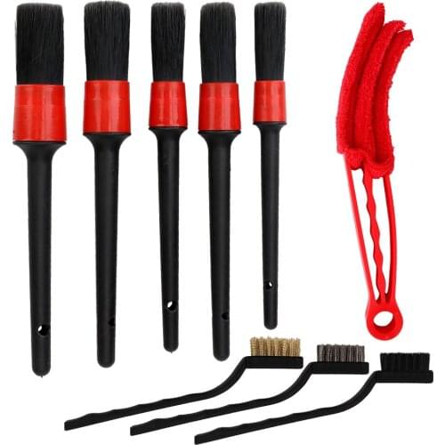 Car Detailing Brush Set Car Cleaning Brushes 9pcs Power Scrubber Drill Brush Cleaning Dirt Dust Clean Tools