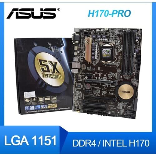 ASUS H170-PRO PC Gaming LGA 1151 Intel H170 HDMI SATA 6Gb/s USB 3.1 M.2 ATX Intel Desktop Motherboard Set